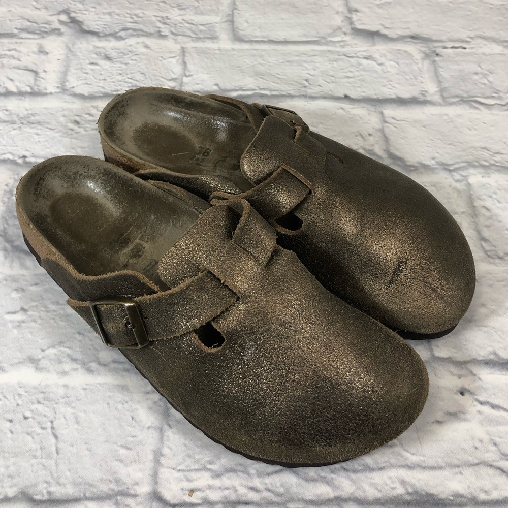 Birkenstock mule sandals 38. Metallic bronze gold*